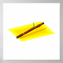 Bassoon with yellow background image graphic poster
