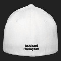 BASStard Fishing Logo Hat White embroidered hats