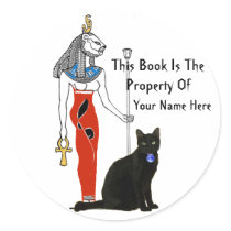 Bast (Bastet) Book Plate Sticker