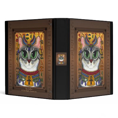 Bast Goddess Egyptian Bastet Cat Art Avery Binder by TigerpixieArt