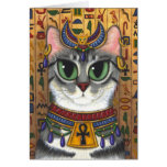 Bast Goddess Egyptian Bastet Cat Art Greeting Card cards