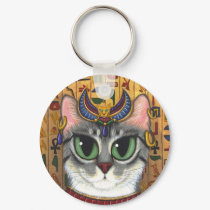 Bast Goddess, Egyptian Bastet Cat Art Keychain