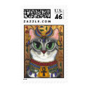 Bast Goddess, Egyptian Bastet Cat Art Postage postage by TigerpixieArt Bast Goddess, Egyptian Bastet Cat Art Postage postage