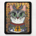 Bast Goddess, Egyptian Bastet Cat Mousepad by TigerpixieArt Bast Goddess, Egyptian Bastet Cat Mousepad