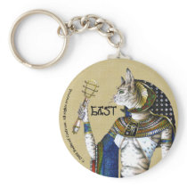 Bast Round Keychain