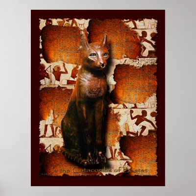 BASTET Egyptian-themed Art Poster by RavenSpiritPrints