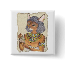 Bastet the Cat Goddess Button