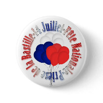 Bastille Day Balloons Button