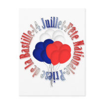 Bastille Day Balloons Postcard