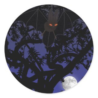 Bat and moon sticker