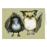 bat and raven greeting cards