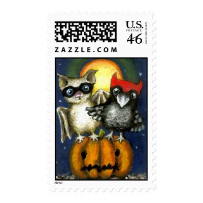 Bat and raven postage by tanyabond