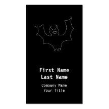 Bat Cartoon. Black and White. Business Card Templates