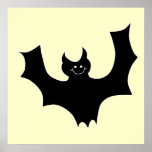 Bat Cartoon. Black and White. Print