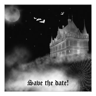 Bat Castle Vampire Goth Wedding Invitation