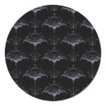 Bat Damask Stickers - Pale French Lilac