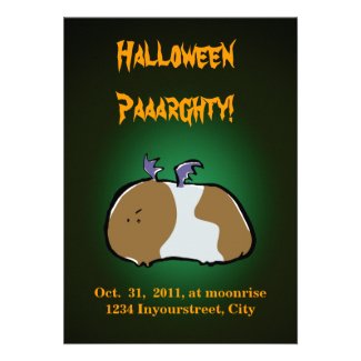 bat guinea pig customizable halloween invitation