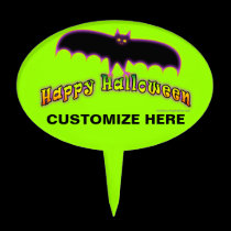 BAT HAPPY HALLOWEEN CAKE TOPPER PICK cake picks