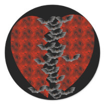Bat Heart Round Sticker
