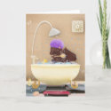 Bat in a tub - greeting cards card