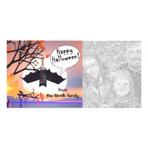 Bat in Tree Happy Halloween photo cards