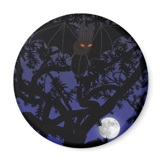 Bat in tree magnet