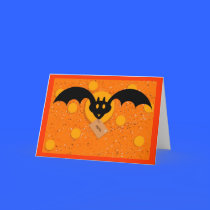 Bat Messenger Halloween Card
