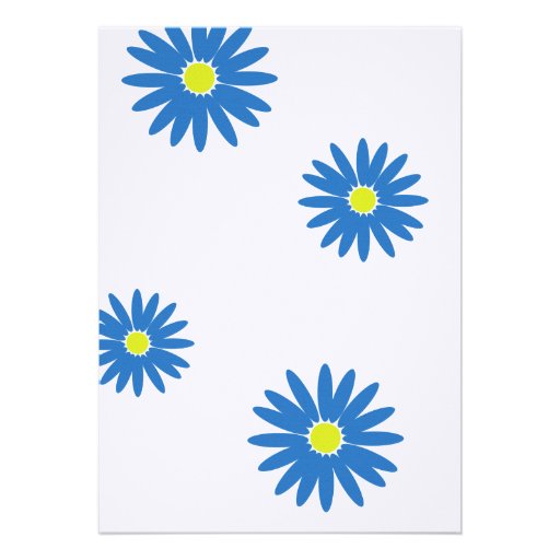 Bat Mitzvah Delightful Daisy Message Text Blue Invitations