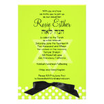 Bat Mitzvah Invitation Black Ribbon Lime Green invitations
