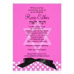 Bat Mitzvah Invitation Black Ribbon Pink invitations