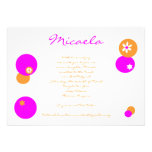 Bat Mitzvah Invitation CIrcles Pink Orange