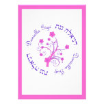 Bat Mitzvah Invitation Daniella Gigi Pink Hebrew invitations