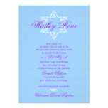 Bat Mitzvah Invitation Hailey with Damask Blue invitations