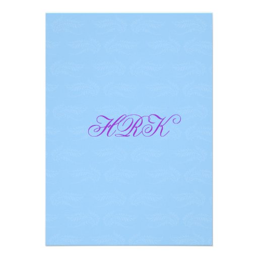 Bat Mitzvah Invitation Hailey with Damask Blue