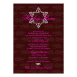 Bat Mitzvah Invitation Hailey with Damask Maroon invitations