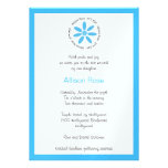 Bat Mitzvah Invitation Hebrew Blue Daisy invitations
