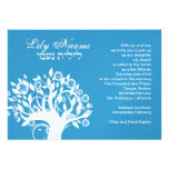 Bat Mitzvah Invitation Lily Naomi Tree Blue invitations
