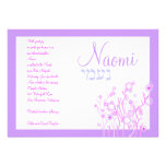 Bat Mitzvah Invitation Naomi Flower Garden Hebrew