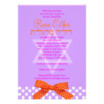 Bat Mitzvah Invitation Orange Ribbon Purple invitations