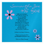 Bat Mitzvah Invitation Samantha Shimmer Pink Blue