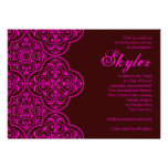 Bat Mitzvah Invitation Skyler Brown Pink Vintage invitations
