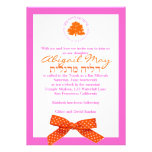 Bat Mitzvah Invitation Tree Bow Pink & Orange