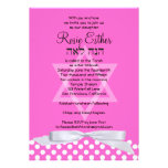 Bat Mitzvah Invitation White Ribbon Pink invitations