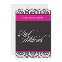 BAT MITZVAH INVITATIONS :: damask1