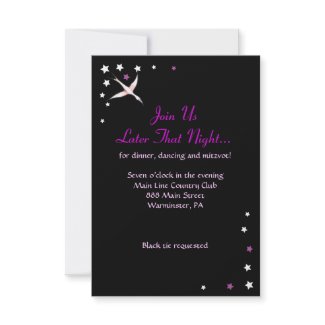 Bat Mitzvah matching Hemsa Response party card invitation