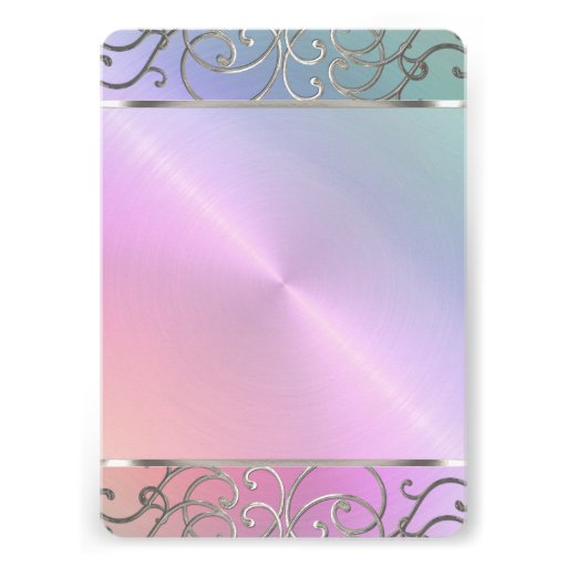 Bat Mitzvah Silver Filigree Swirls Pearl Custom Announcements