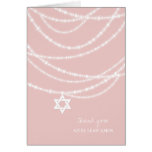 Bat Mitzvah Sparkles Star Of David Photo Thank You cards