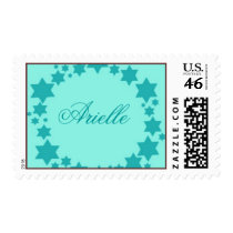 Bat Mitzvah Teal Stars of David postage by eMitz_com Bat Mitzvah Teal Stars of David postage