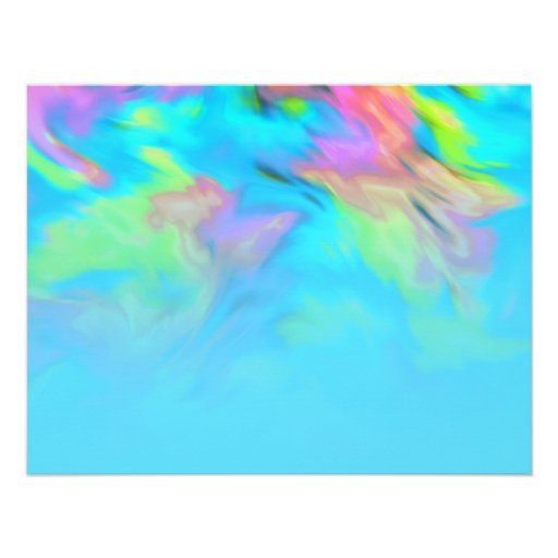 Bat Mitzvah Turquoise Tye Dye Design Invitations