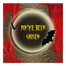 Bat moon blood halloween party announcement
